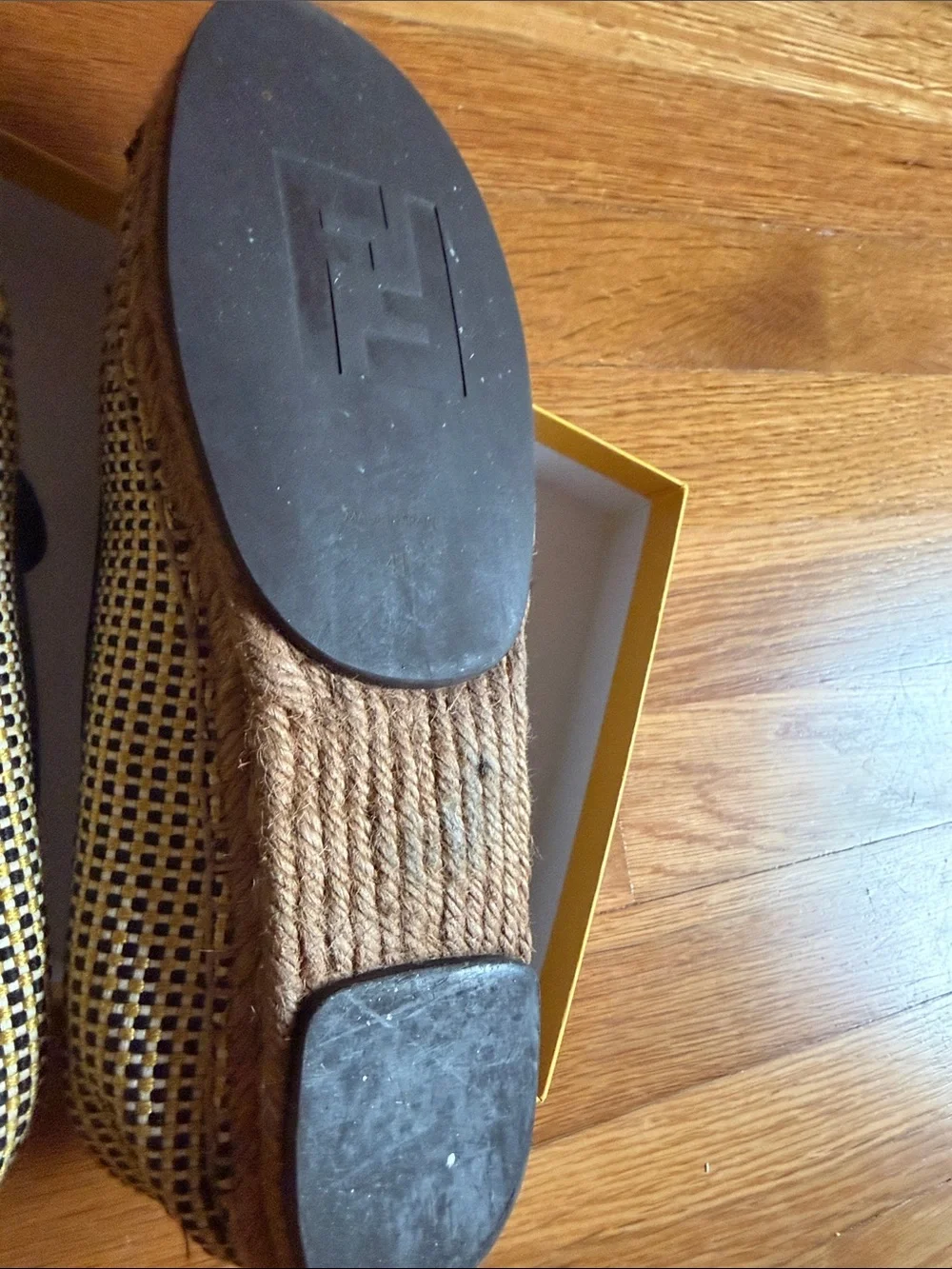 Fendi Black and Yellow Espadrilles